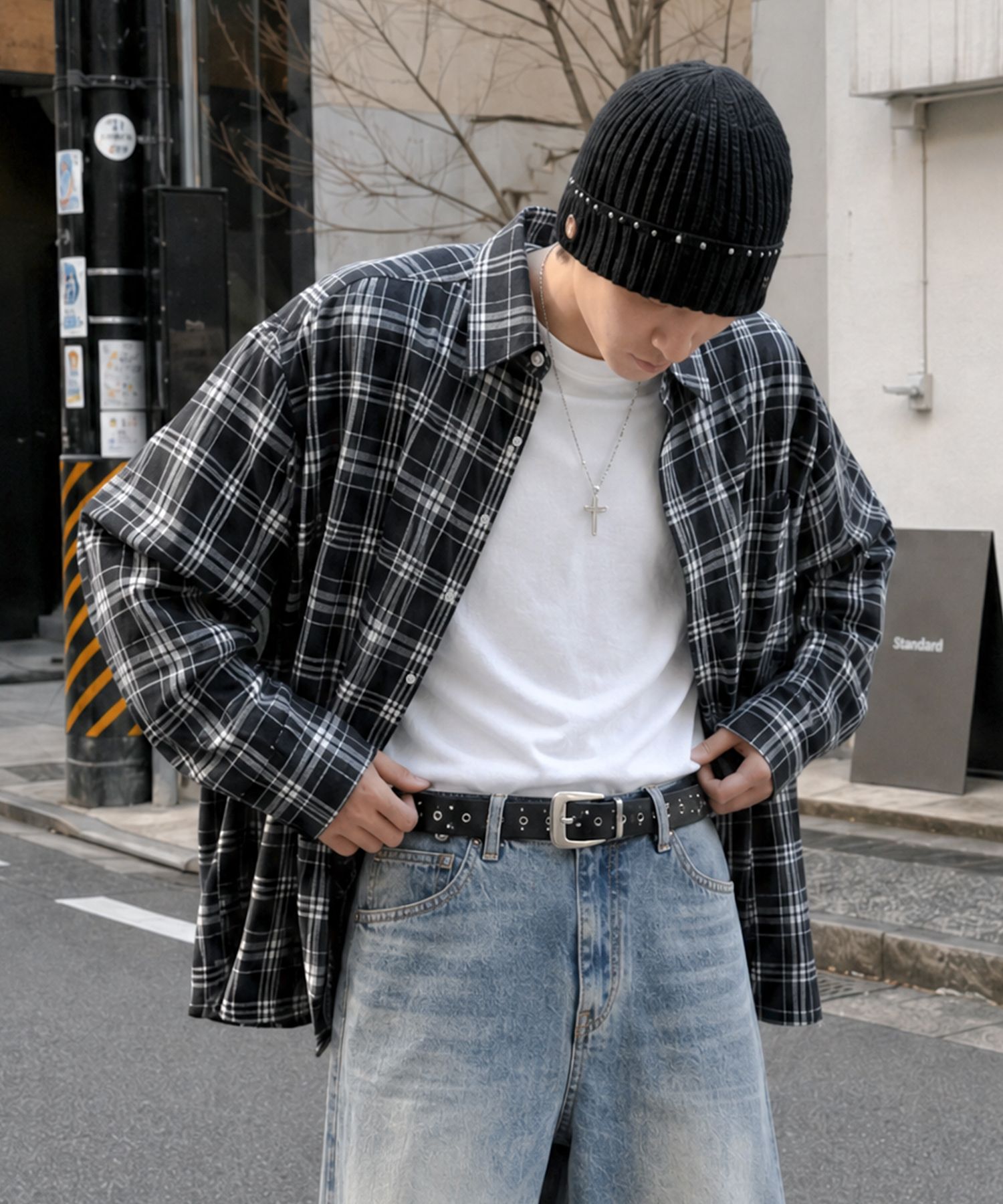 MUSINSA公式 | FILLUMINATE オーバーサイズフォレストチェックシャツ