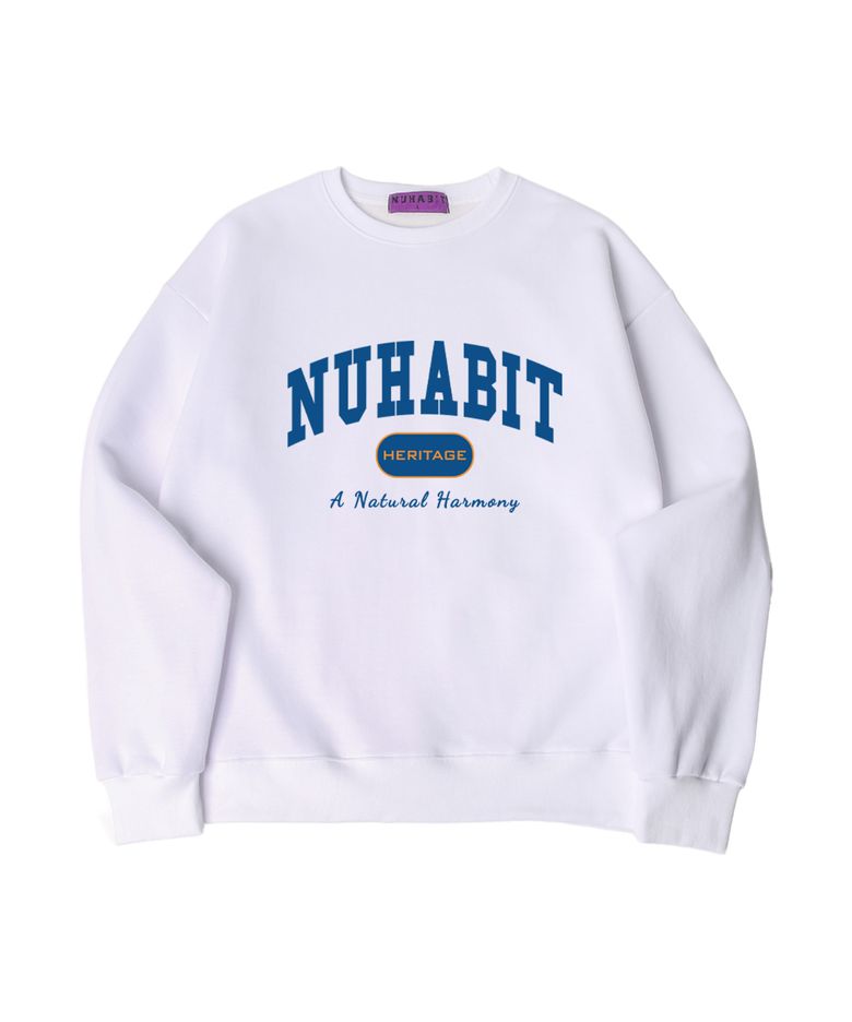 N/H NU AGE 오버핏 기모 맨투맨_화이트 (SOM4-4NH1196)