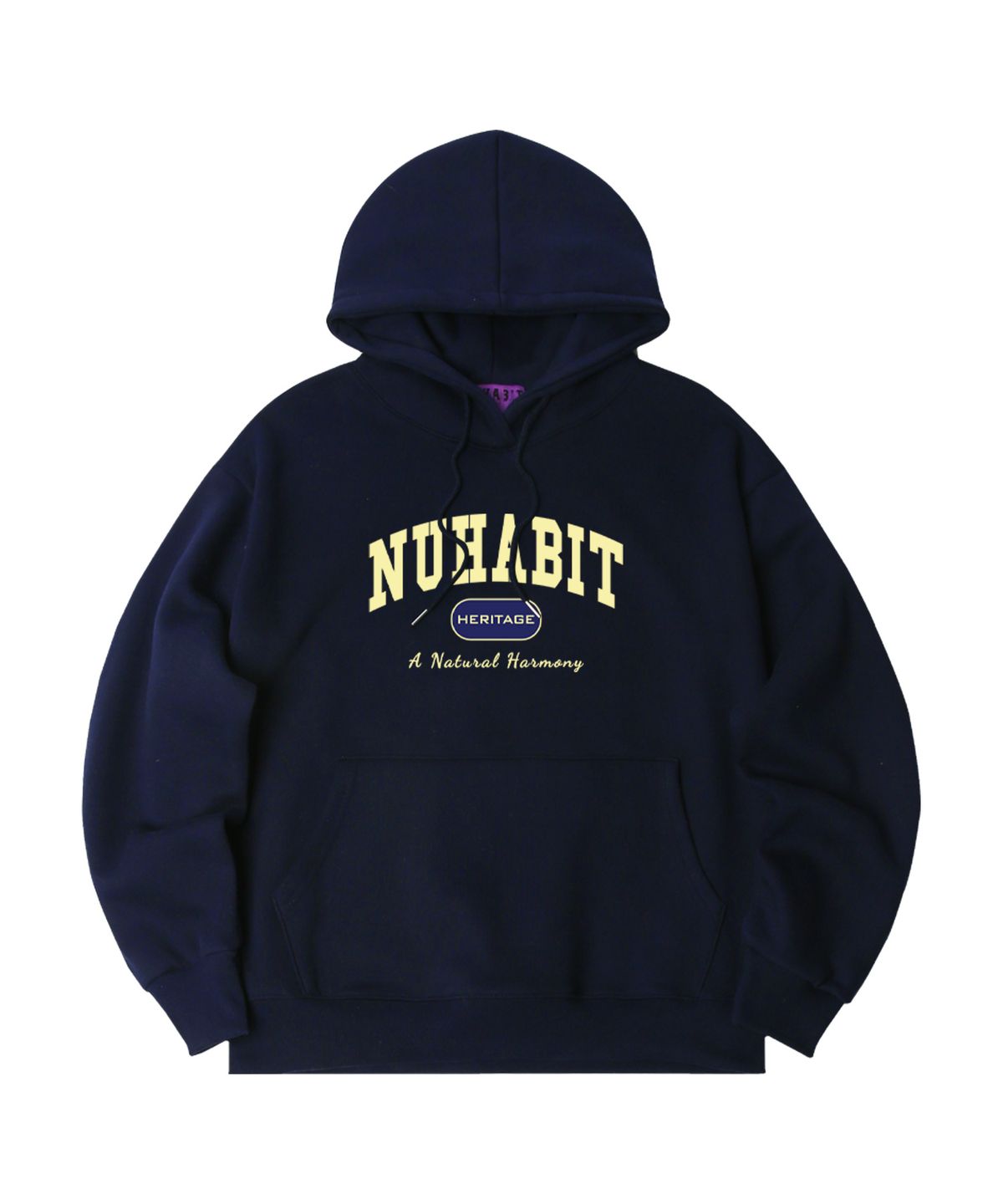 뉴해빗(NUHABIT) N/H NU AGE 오버핏 기모 후드_네이비 (SOH4-4NH1196)