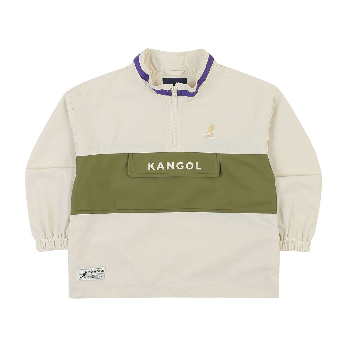 캉골키즈(KANGOL KIDS) 컬러 블록 포인트 아노락 점퍼 QA 0010 크림/AQACJP00100CM