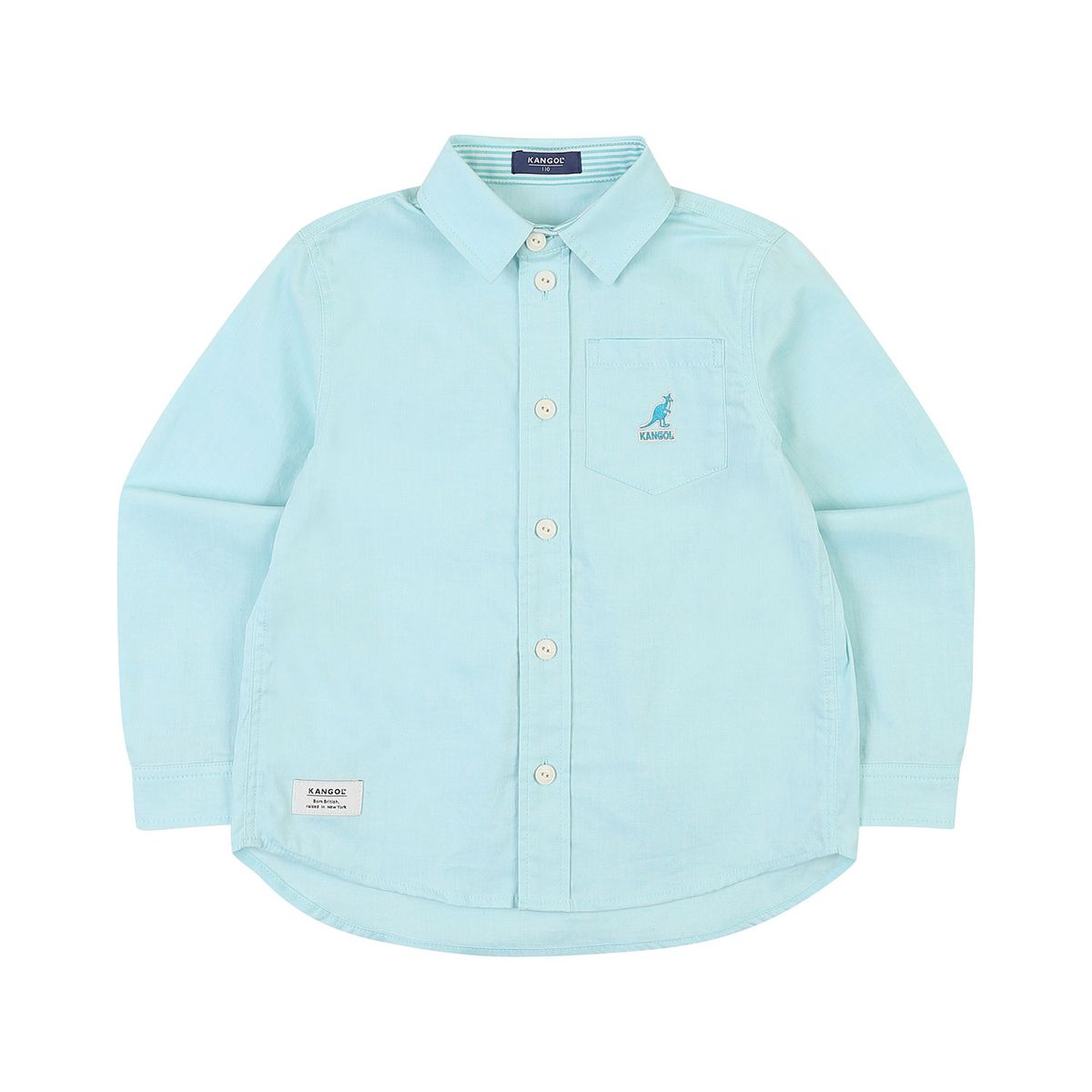 캉골키즈(KANGOL KIDS) 원포켓 옥스포드 셔츠 QA 0002 민트/AQACSH00020MI