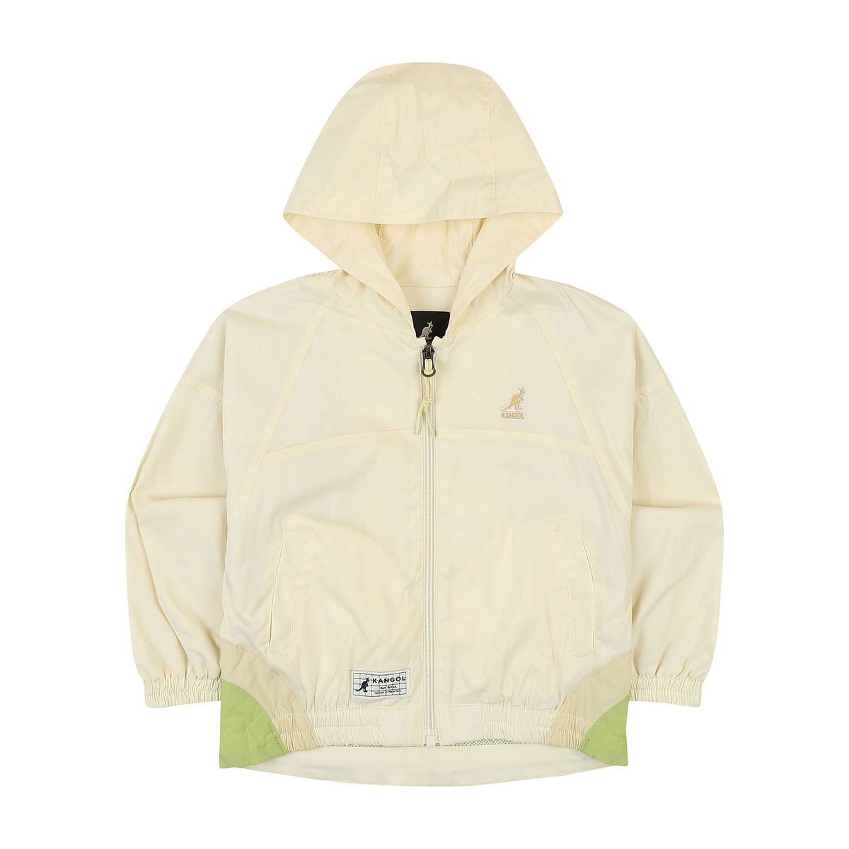 캉골키즈(KANGOL KIDS) 백 사이드 컬러 블록 후디드 점퍼 QA 0009 크림/AQACJP00090CM