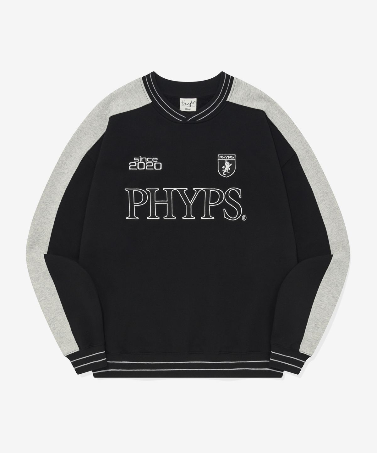 피지컬 디파트먼트(PHYSICAL DEPARTMENT) 사커 스웨트셔츠_블랙/그레이