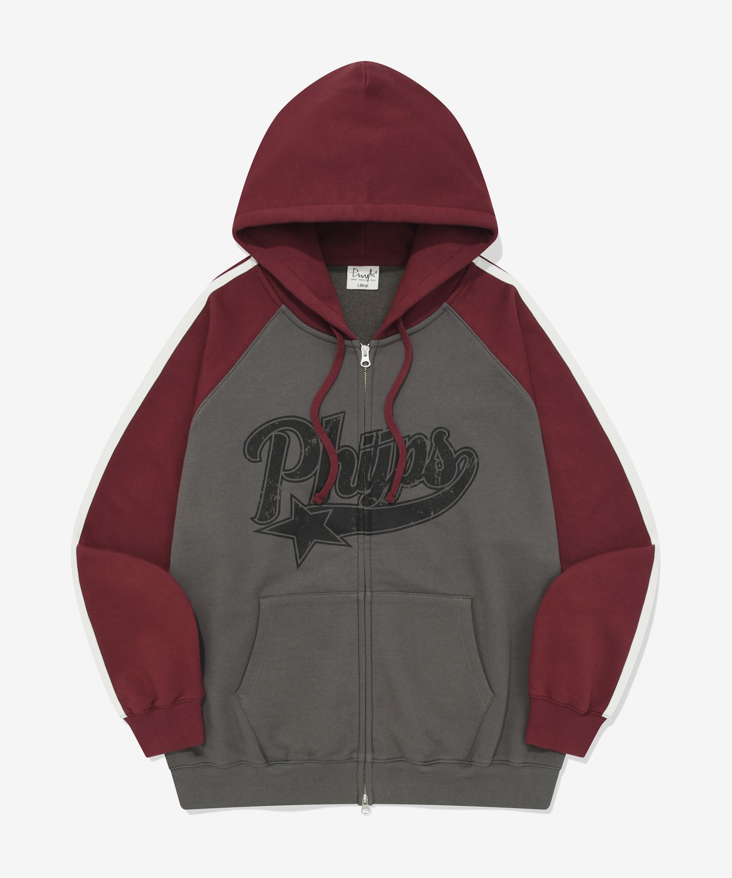 ◆Phyps Department◆ Applique Startail Hood_Burgundy MUSINSA | PHYPS Applique Startail Hood_Burgundy