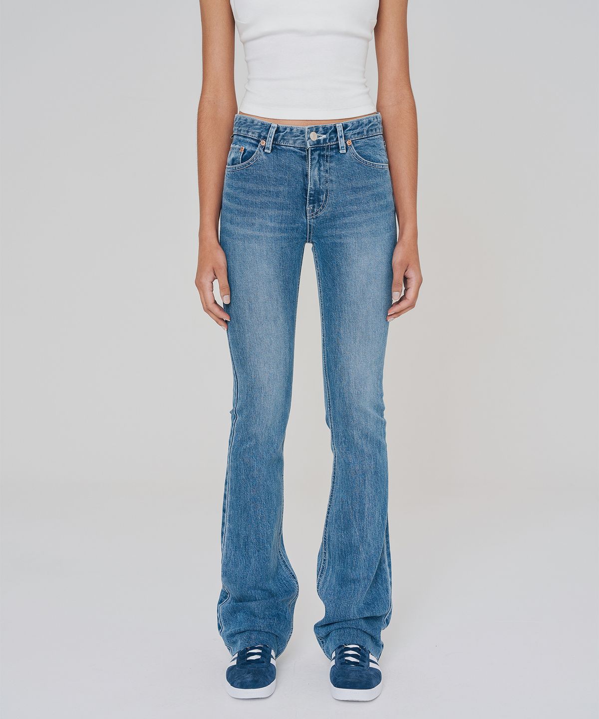 바이스 어치브 유쓰(BICE ACHIEVE YOUTH) USA HIGH RISE BOOTS CUT JEANS BLUE