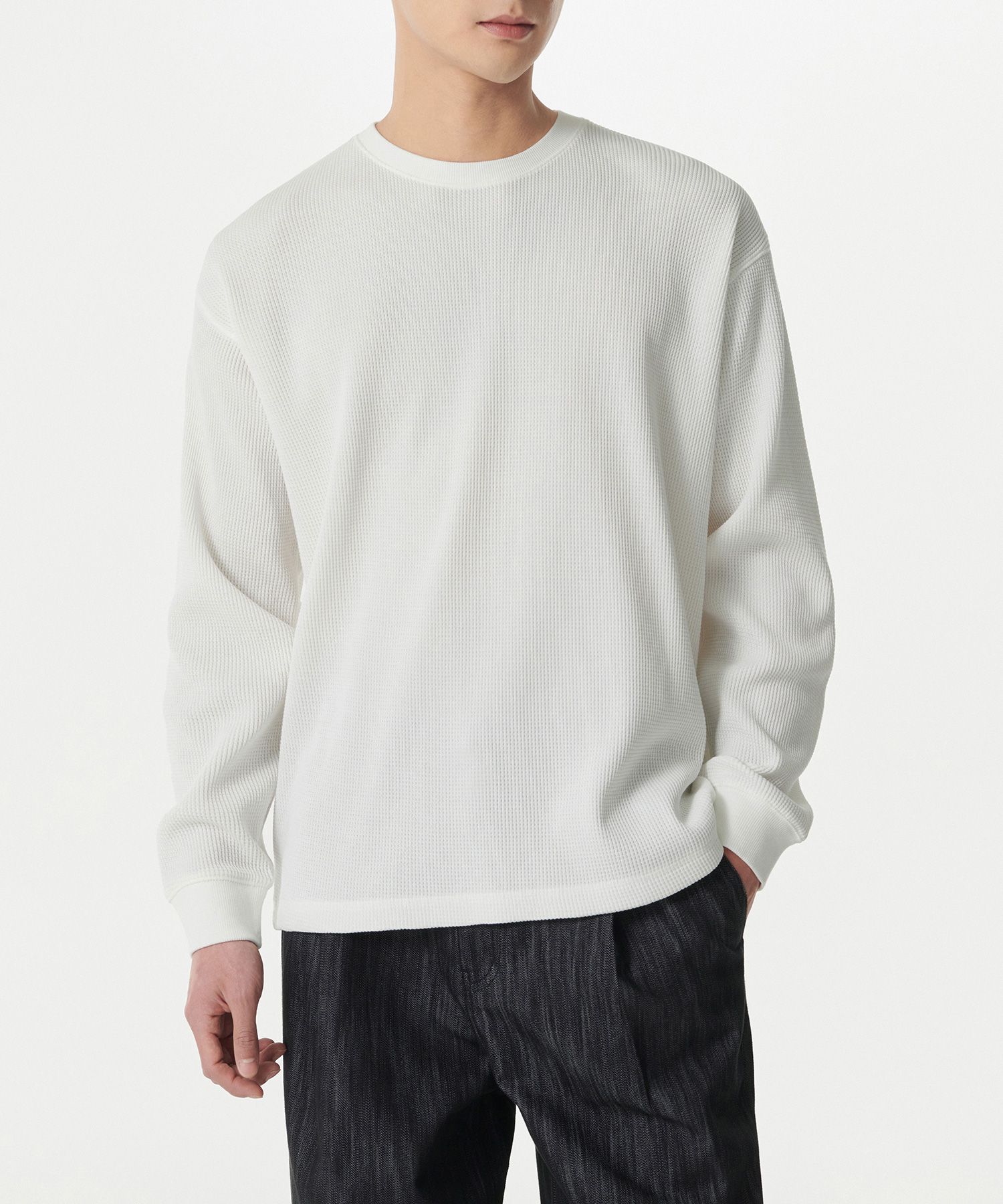 Tシャツ・カットソー *MUSINSA STANDARD* Waffle Relaxed Crew Neck Long Sleeve T-Sh MUSINSA | MUSINSA STANDARD Waffle Relaxed Crew Neck Long