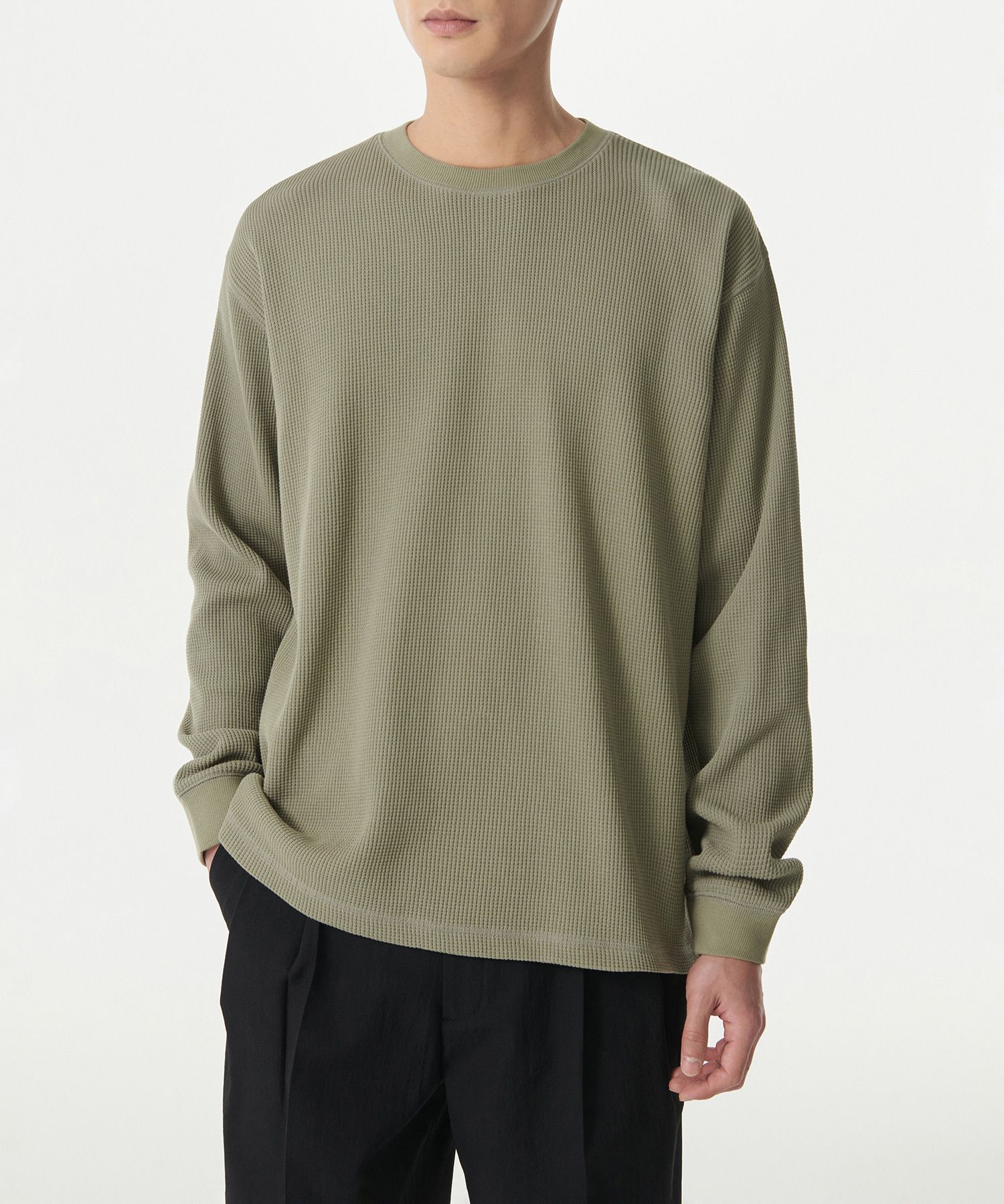 Tシャツ・カットソー *MUSINSA STANDARD* Waffle Relaxed Crew Neck Long Sleeve T-Sh MUSINSA | MUSINSA STANDARD Waffle Relaxed Crew Neck Long