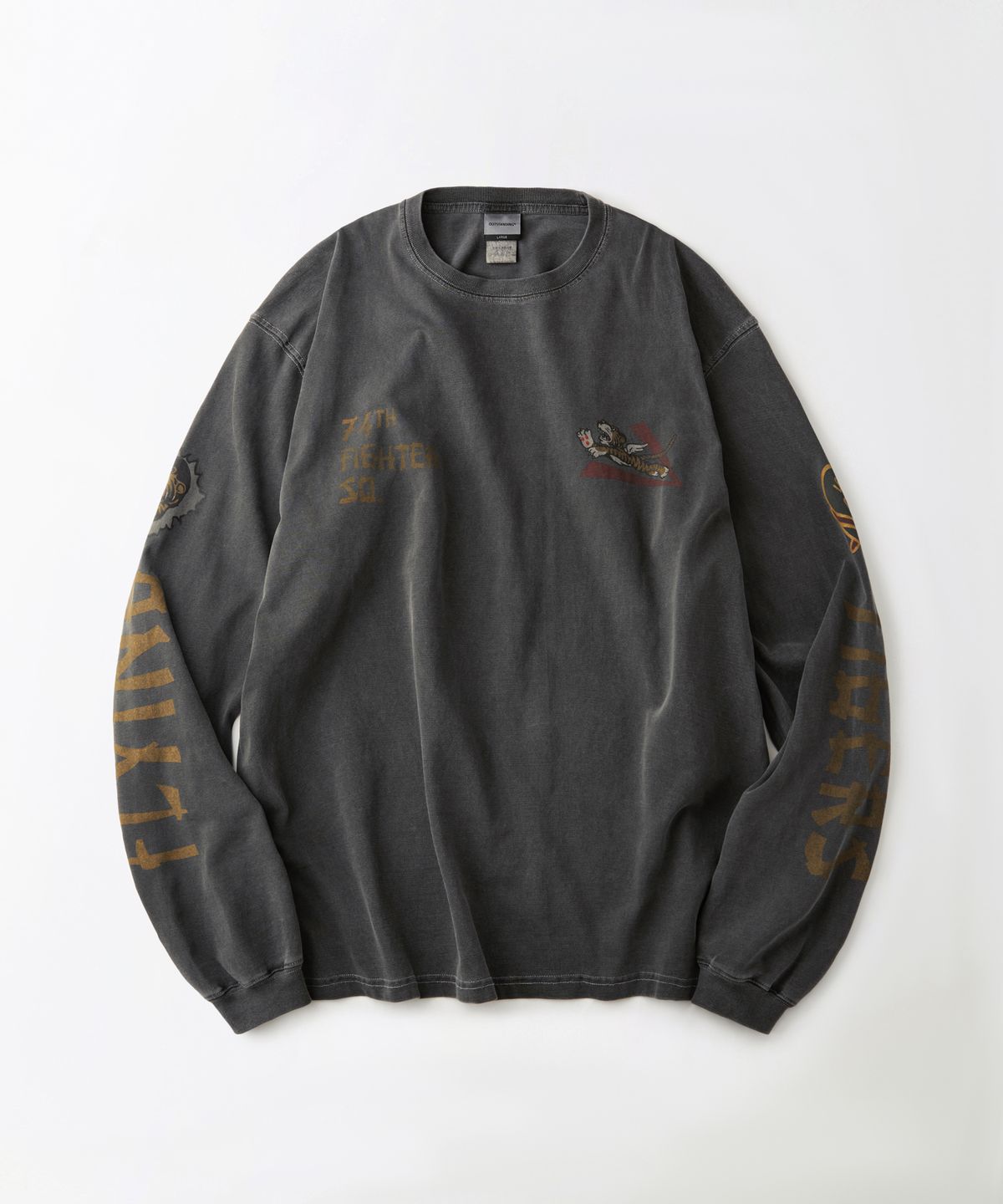 아웃스탠딩(OUTSTANDING) MIL SERIES LONG SLEEVE(74TH FIGHTER SQ)_PIGMENT CHARCOAL