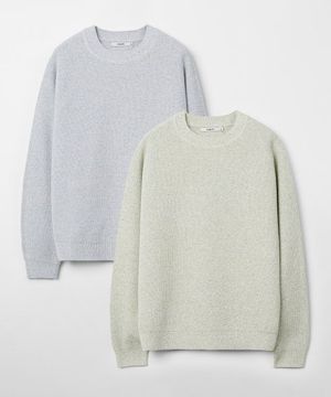 코튼 린넨 멀티컬러 크루넥 니트_2 COLOR