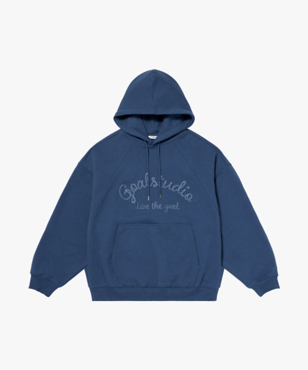 골스튜디오(GOALSTUDIO) LETTERING LOGO HOODIE-DARK BLUE