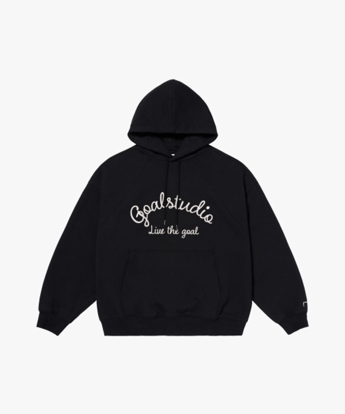 골스튜디오(GOALSTUDIO) LETTERING LOGO HOODIE-BLACK