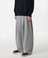 더블 니트 쓰리 턱 와이드 라운지 스웨트 팬츠 [미디엄 그레이]