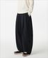 더블 니트 쓰리 턱 와이드 라운지 스웨트 팬츠 [블랙]