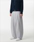 더블 니트 쓰리 턱 와이드 라운지 스웨트 팬츠 [멜란지 라이트 그레이]