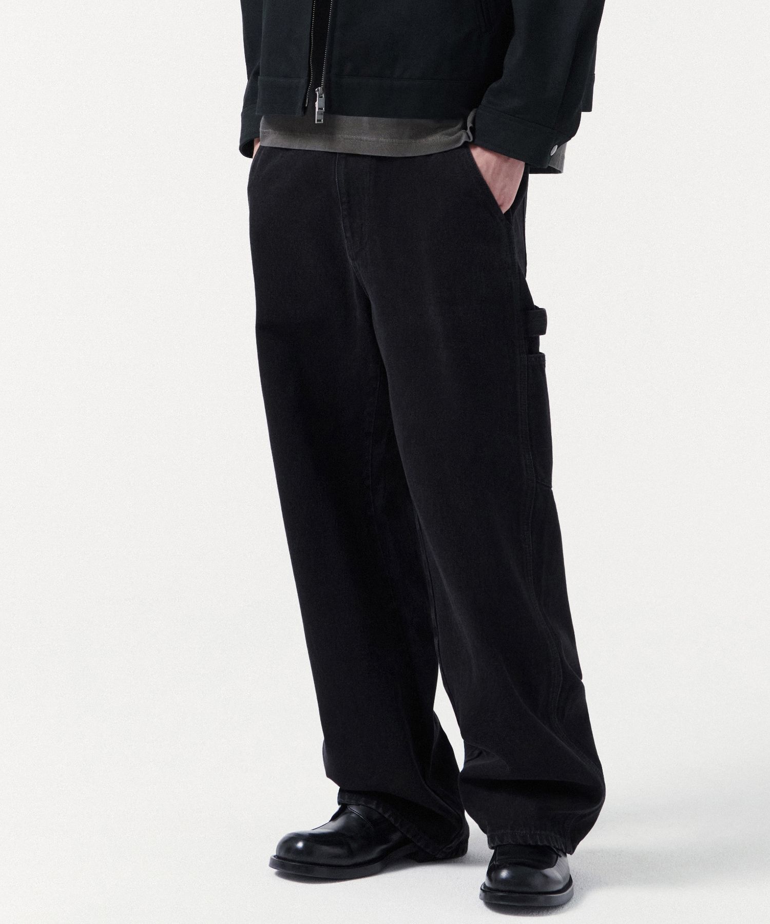 ★MUSINSA STANDARD★ Denim Wide Carpenter Pants Washed Black MUSINSA | MUSINSA STANDARD Denim Wide Carpenter Pants