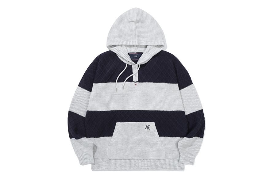 ★韓国の人気★【ROMANTIC CROWN】★STRIPE RIB KNIT HOODI.E★ MUSINSA | ROMANTIC CROWN Outlet STRIPE RIB KNIT HOODIE-LIGHT