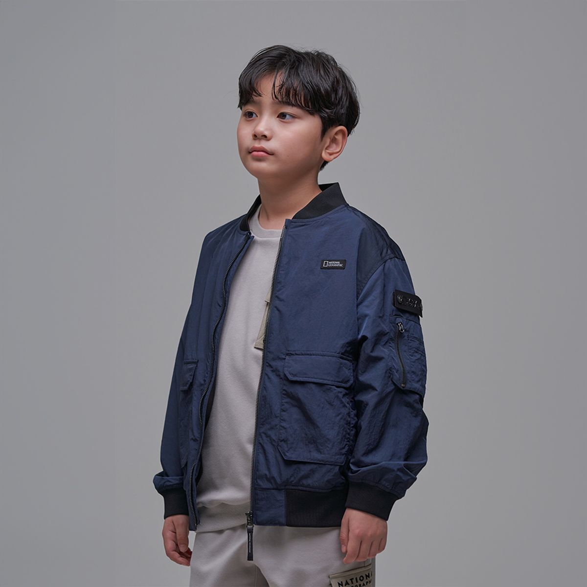 내셔널지오그래픽 키즈(NATIONAL GEOGRAPHIC KIDS) K241UJP820 어드벤처 항공점퍼 GRAYNAVY