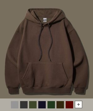 오리지널무지[기모] 루즈핏 후드 브라운 OGHD1934