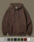 오리지널무지[기모] 루즈핏 후드 브라운 OGHD1934