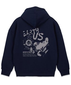 어스 위드 어스 오버핏 와이드 숄더 후디_네이비