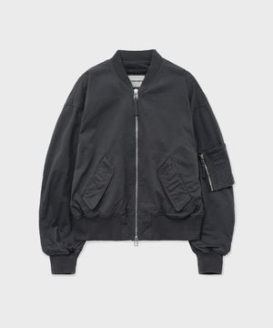 워시드 캔버스 플라이트 재킷_스모크차콜