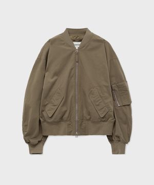 워시드 캔버스 플라이트 재킷_더스티베이지