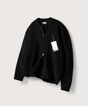 웨이브 투웨이 니트집업_Black