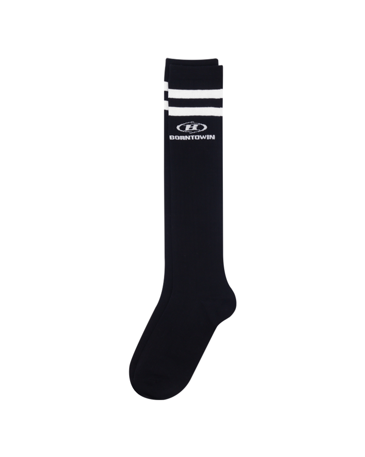본투윈(BORN TO WIN) BORNTOWIN LINE KNEE SOCKS [BLACK]