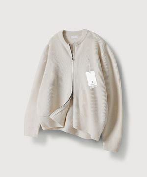 웨이브 투웨이 니트집업_Ivory