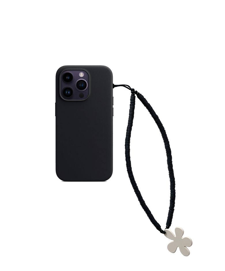 BAY DAISY PHONE STRAP BLACK