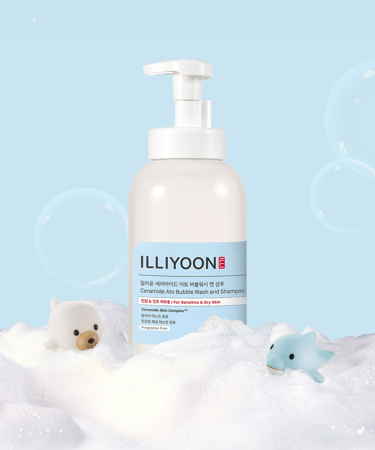 일리윤(ILLIYOON) 세라마이드 아토 버블워시 앤 샴푸 (대용량) 900ml