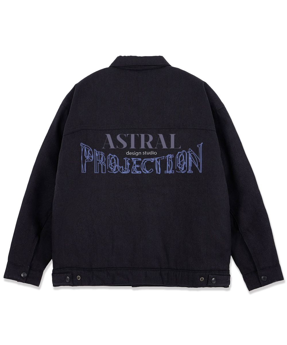 MUSINSA | ASTRAL PROJECTION Arch Logo Oversized Trucker Padding Jacket ...