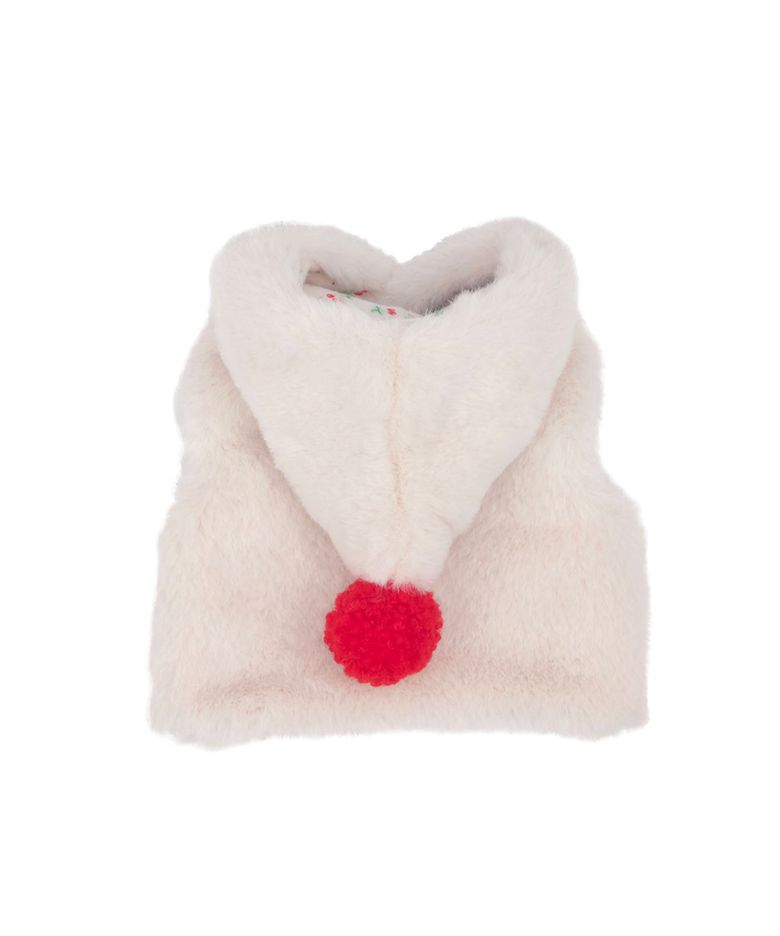 Bobble Fur Crop Vest Cream