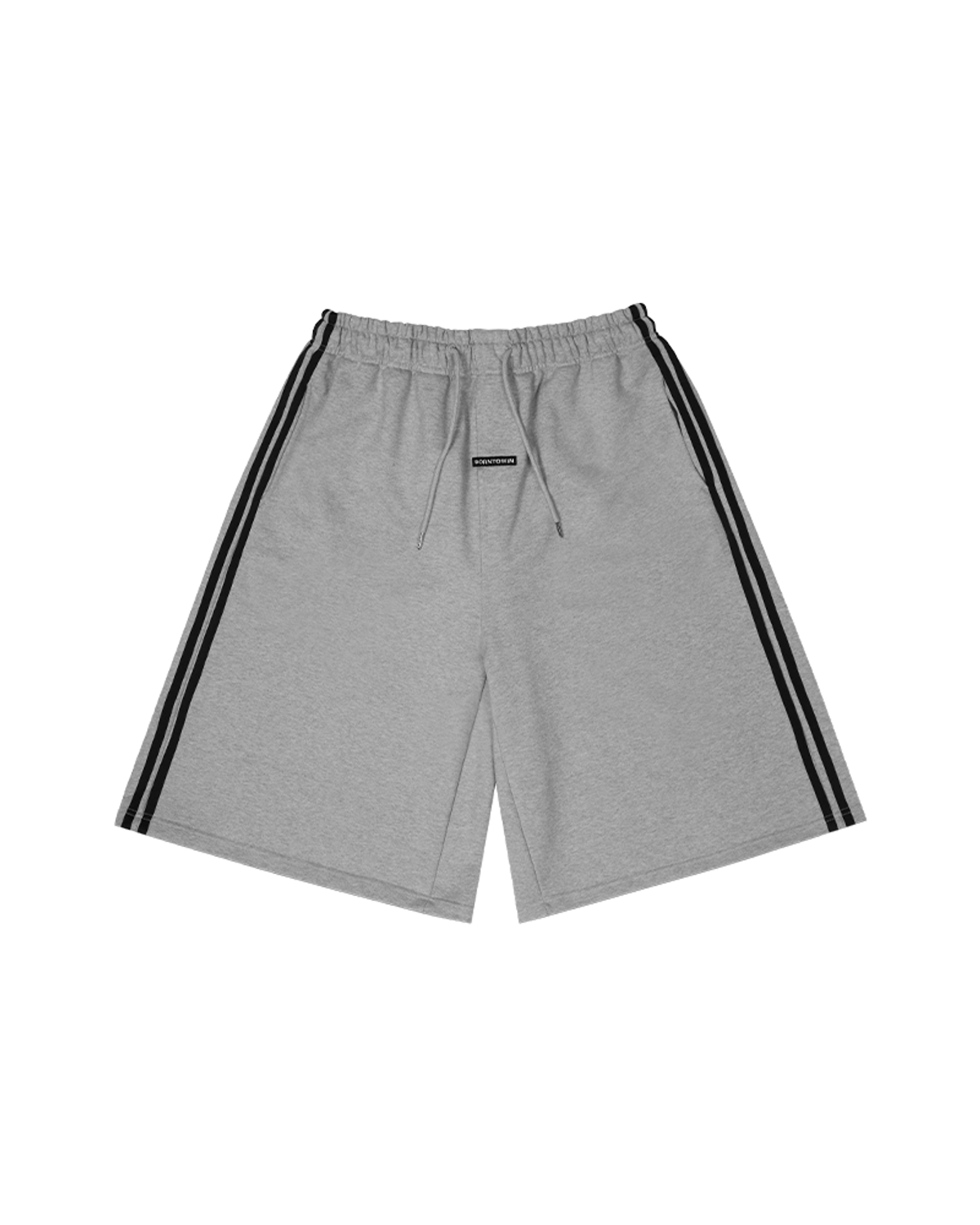 본투윈(BORN TO WIN) TRACK LINE BORNTOWIN HALF PANTS LONG VER [MELANGE GREY]