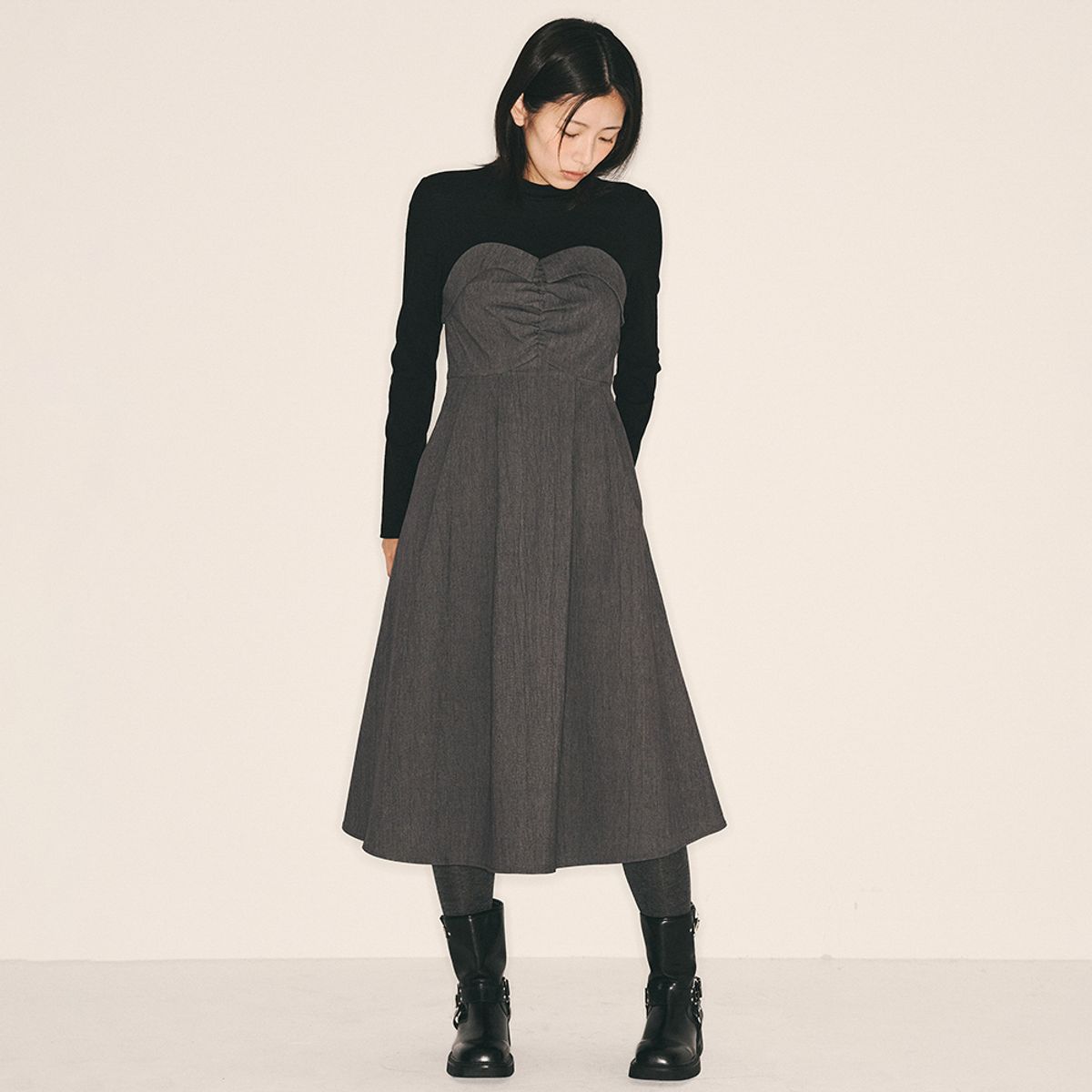 에이앤레이(AEIREI) AR_Fake bustier shirring dress
