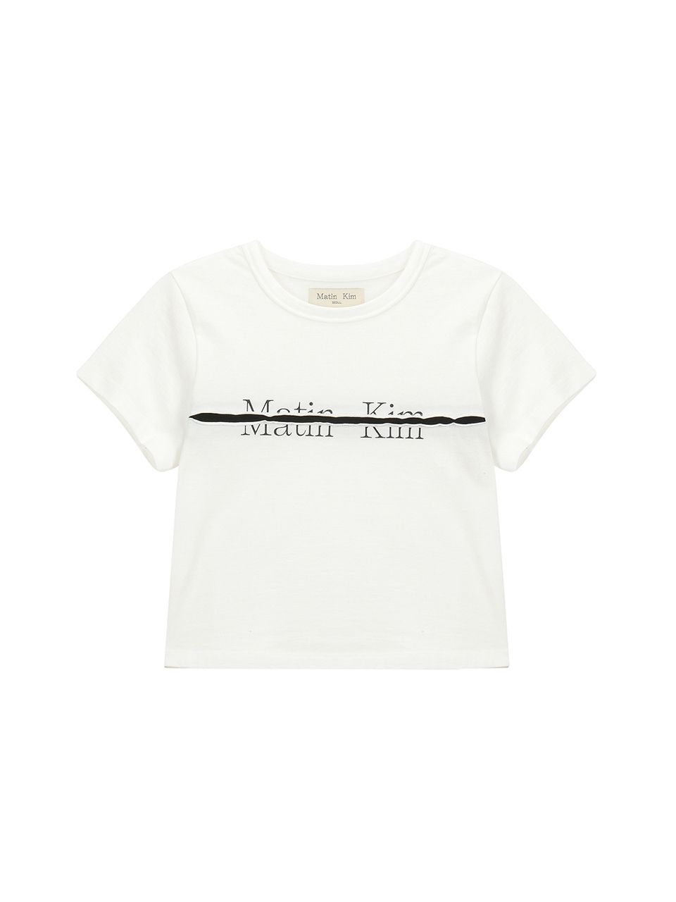 Matin Kim Women's Cutted Logo Ringer Crop Top Sky - SS25 - JP