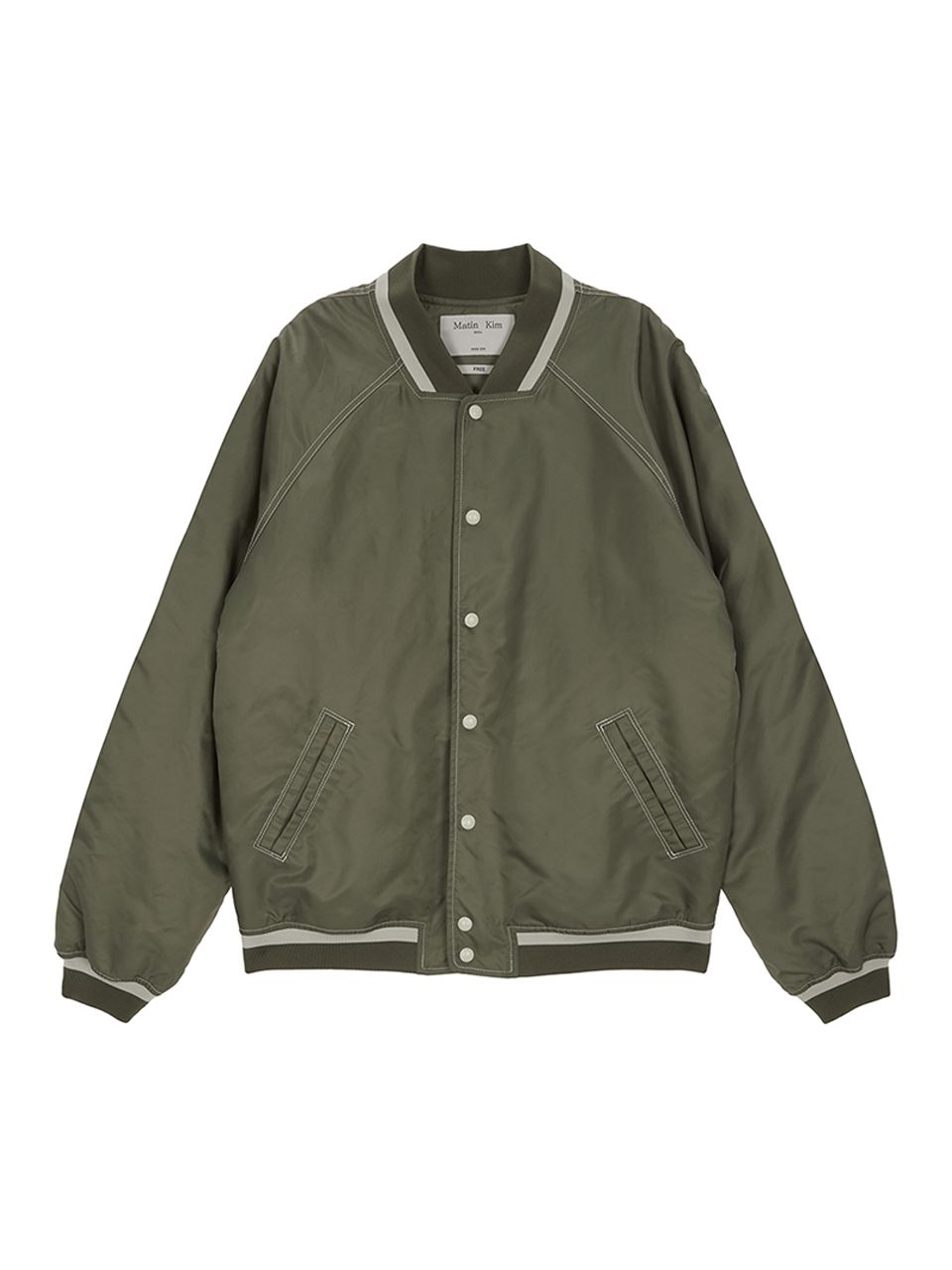 ジャケット Matin Kim RAGLAN STITCH VARSITY JUMPER 4BKS195 Matin Kim RAGLAN STITCH VARSITY JUMPER 4BKS195 (Matin Kim