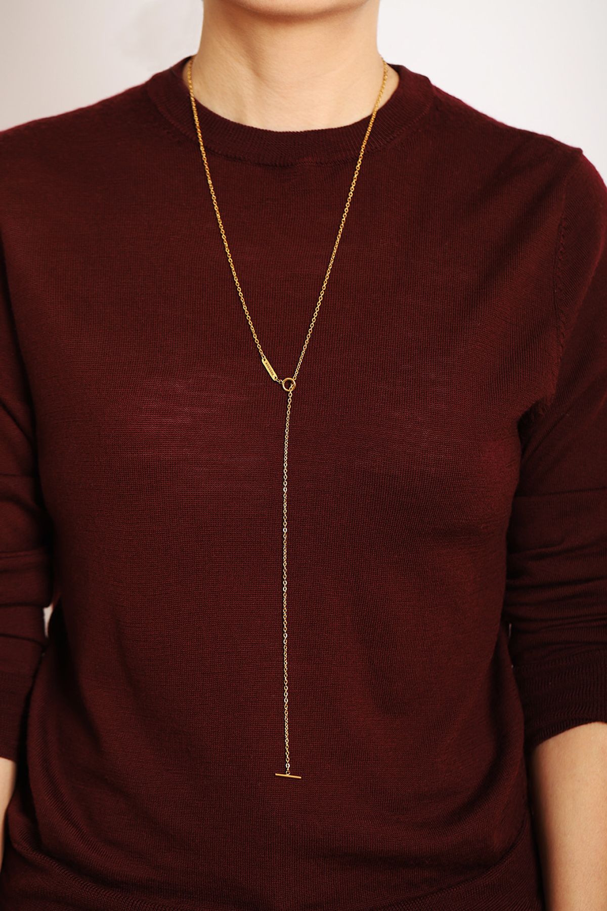 모드곤(MODGONE) 골드톤 심플 체인 롱 목걸이 Gold-tone Simple Chain Long necklace