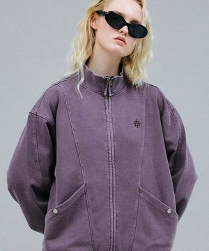 절개 피그먼트 스웨트 트랙탑 애쉬 퍼플