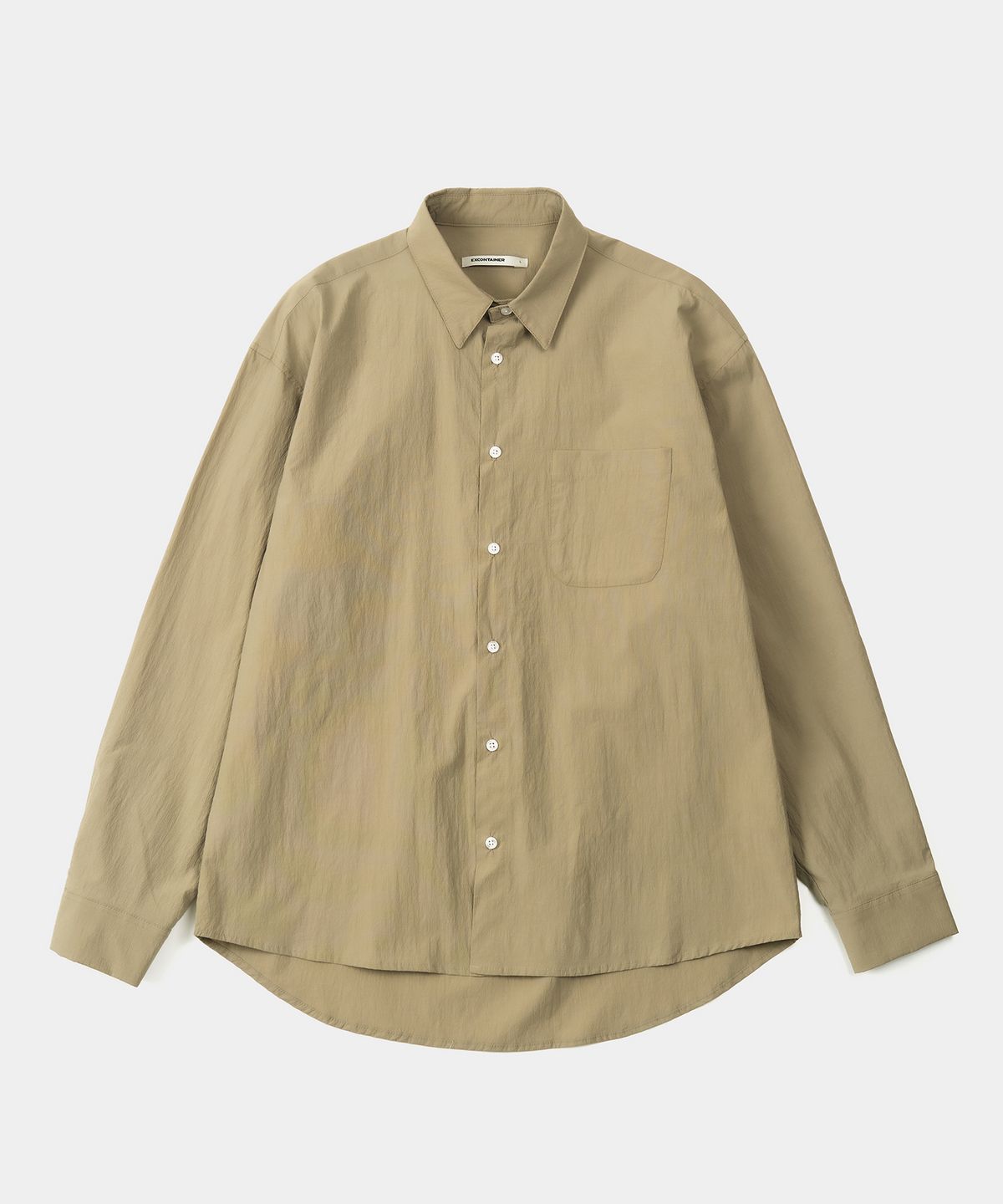 엑스컨테이너(EXCONTAINER) 오버핏 시어서커 셔츠 (BEIGE)