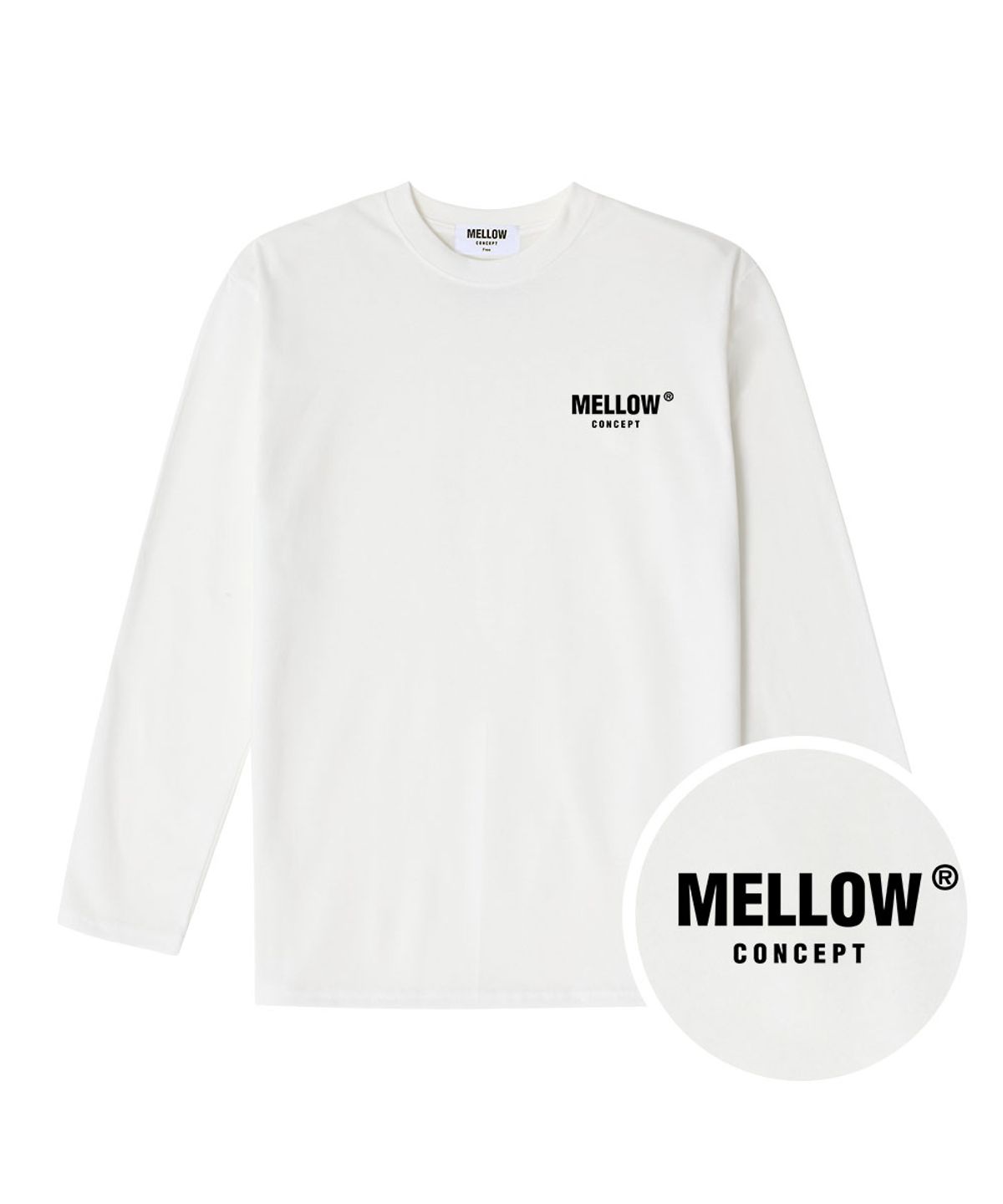 멜로우컨셉(MELLOW CONCEPT) M03 베이직 긴팔티 화이트