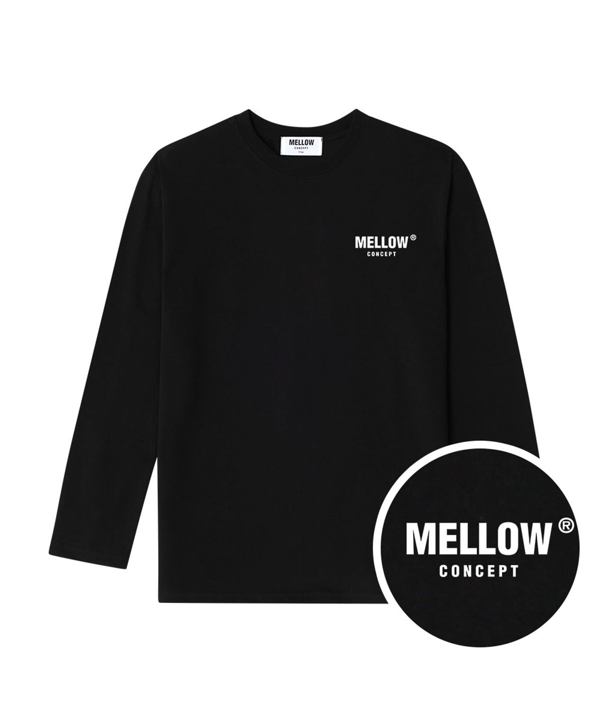 멜로우컨셉(MELLOW CONCEPT) M03 베이직 긴팔티 블랙