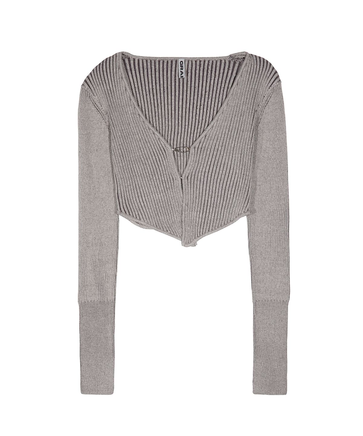 그레일즈(GRAILZ) SLIM RIBBED KNIT CARDIGAN [GREY]