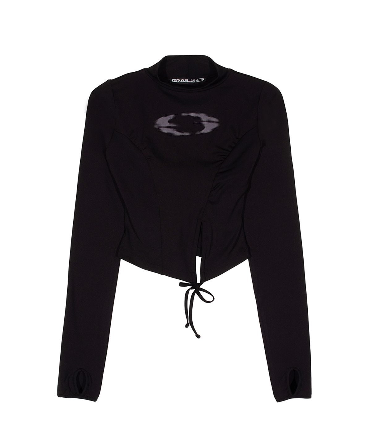 그레일즈(GRAILZ) RIBBON MOCKNECK TOP [BLACK]