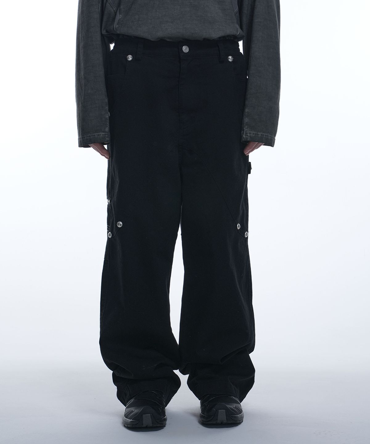 그레일즈(GRAILZ) BACK CARPENTER WORK PANTS [BLACK]