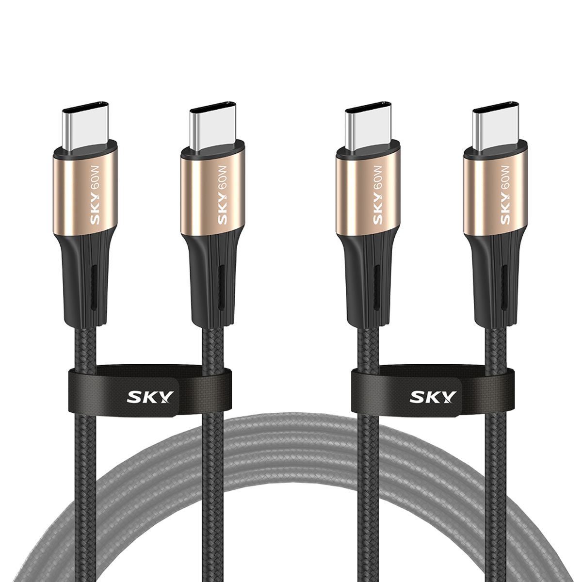 스카이(SKY) [2PACK]60W PD C to C타입 고강도 패브릭 초고속 케이블