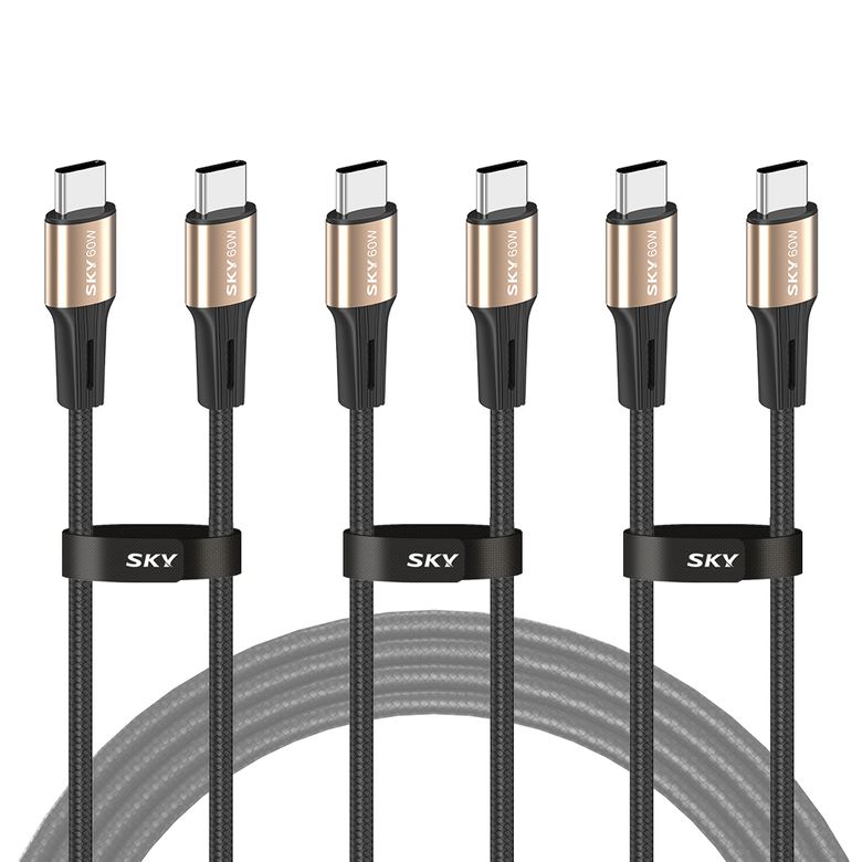 [3PACK]60W PD C to C타입 고강도 패브릭 초고속 케이블