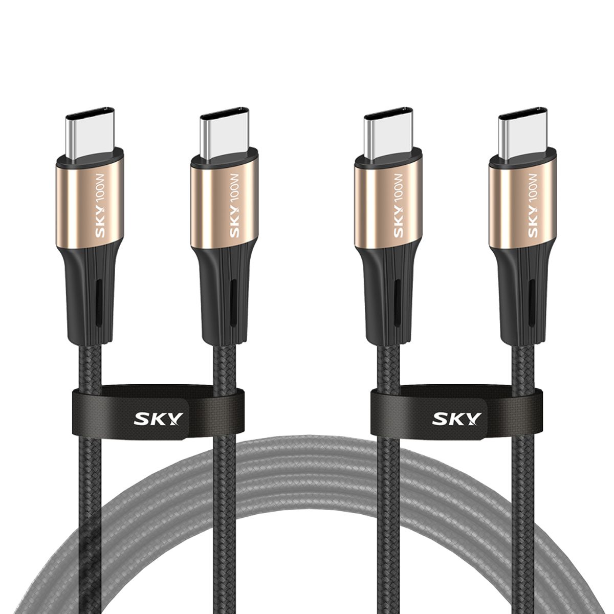스카이(SKY) [2PACK]100W PD C to C타입 고강도 패브릭 초고속 케이블