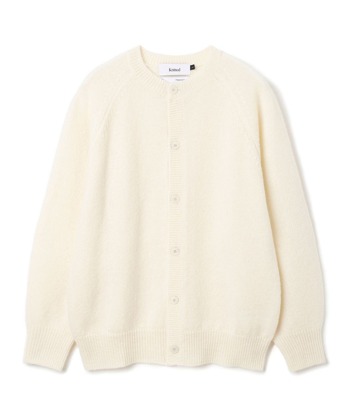 니티드(KNITTED) 쉐기독 울 100 라운드 가디건 IVORY