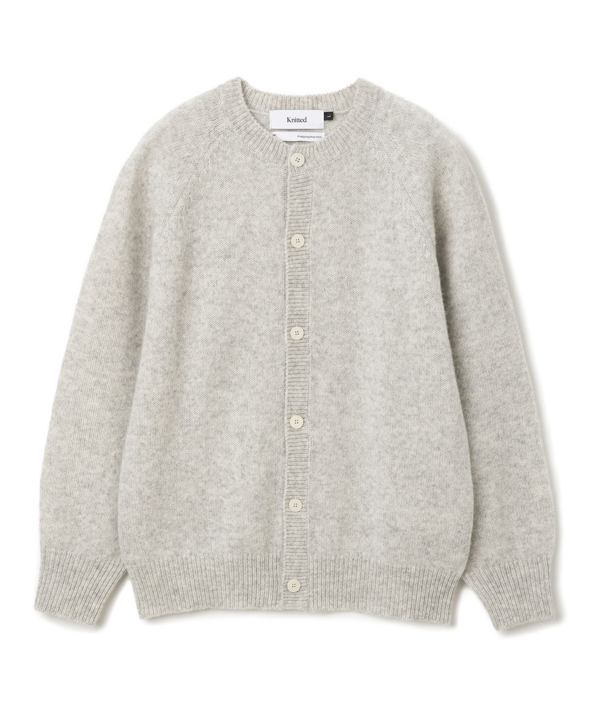 니티드(KNITTED) 쉐기독 울 100 라운드 가디건 MELANGE GREY